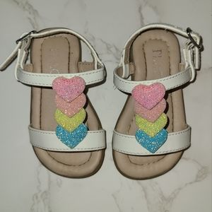 Super cute glitter heart sandals baby girl size 4